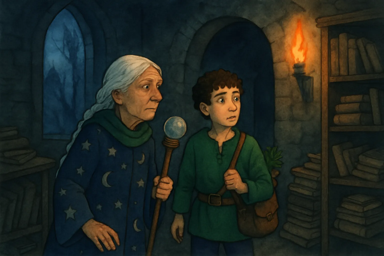 The door opens to a small room full of old books, but Thorn is nowhere to be found.