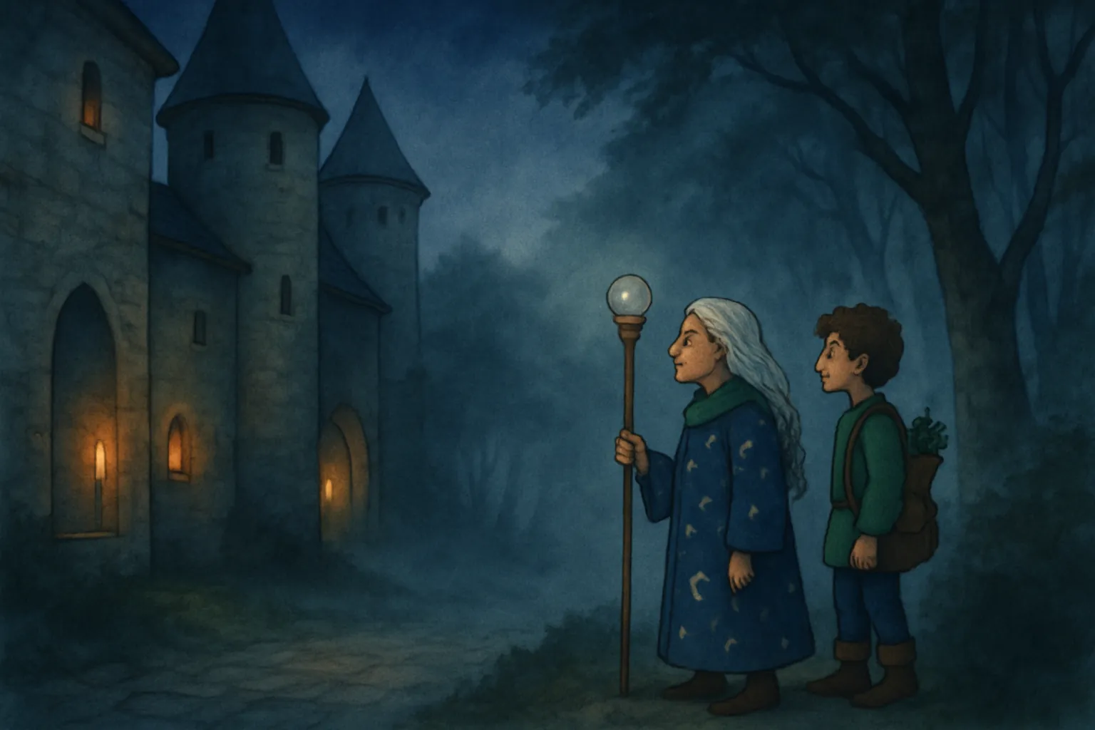 They hear the whispers again and decide to search the woods at twilight, hoping to find Thorn's trail.
