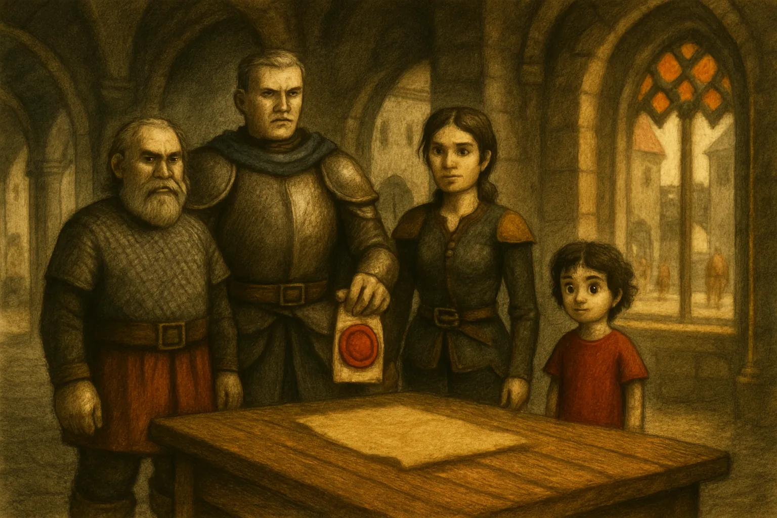 They recover the royal seal and return it to the castle chamber just in time for the meeting.