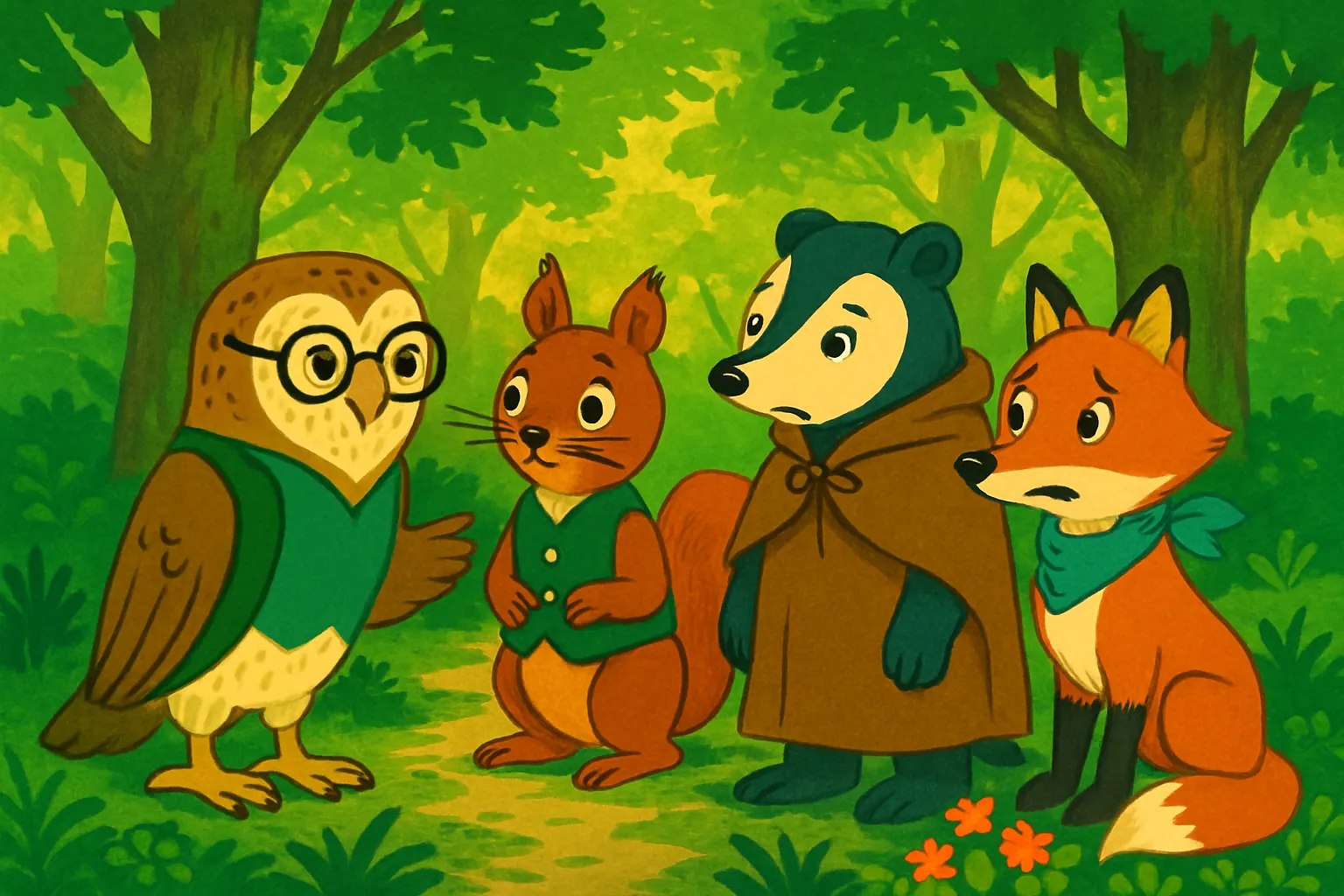 They learn the grove’s magic is fading and must find a hidden crystal to restore it.