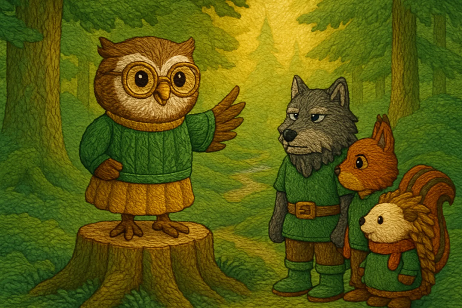 Frieda erinnert sich an eine alte Geschichte über die Sonnenstände im Wald und führt die Freunde an, um die Lichtung richtig zu finden und das Geheimnis des Schatzes zu entdecken.