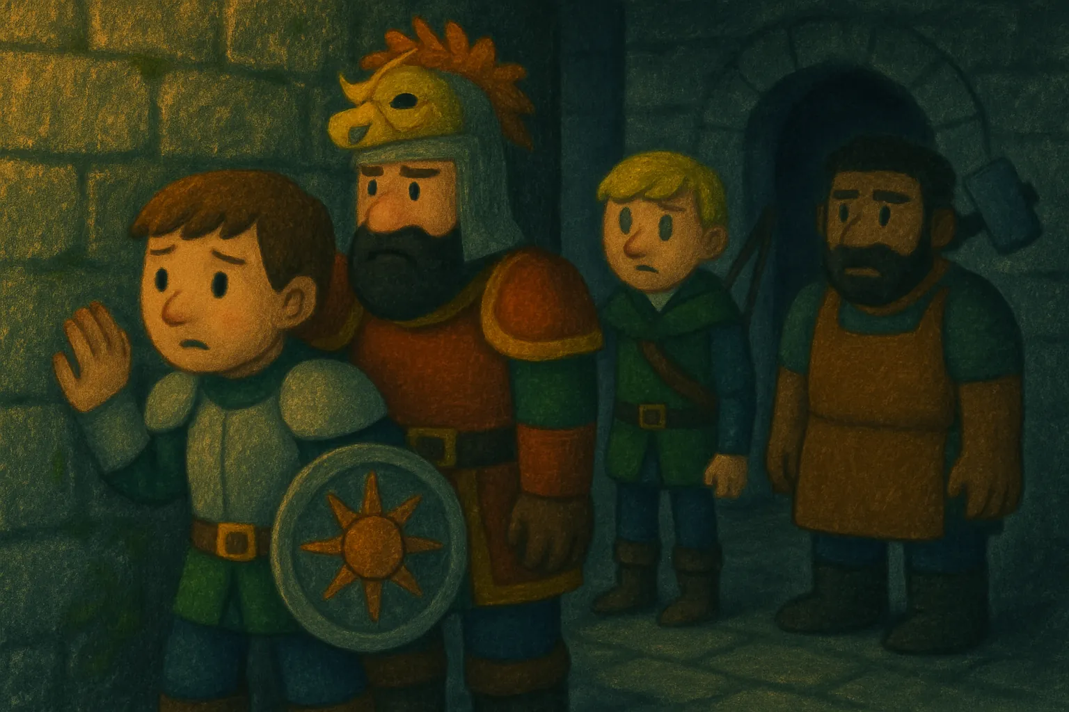 Los cuatro escuchan ruidos extraños en los muros del castillo.