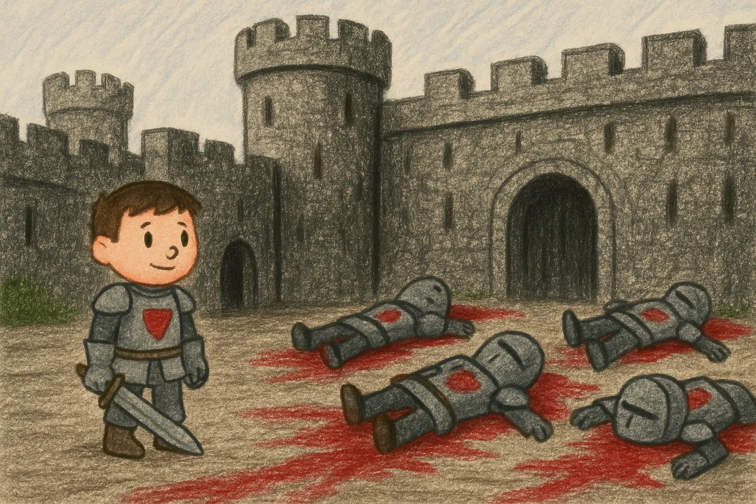 The castle feels cold and strange. Alan sees many knights are sick.