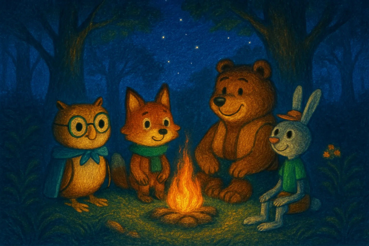 Friends return home safely and rest together happily.