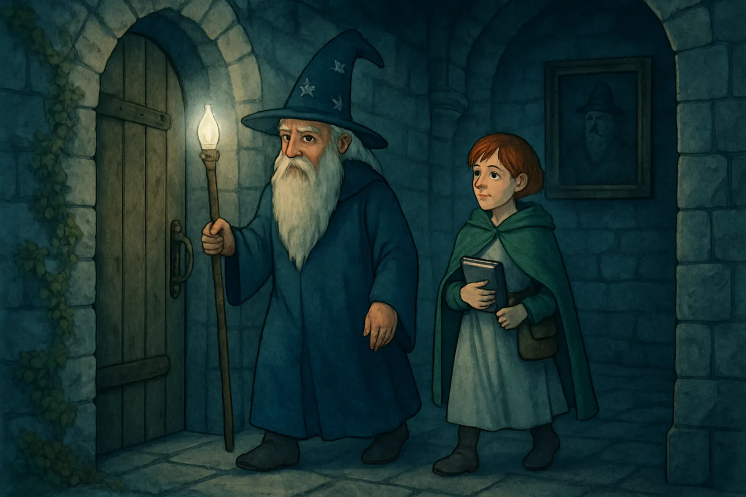 Milo and Lina search the castle quietly for the shadow.