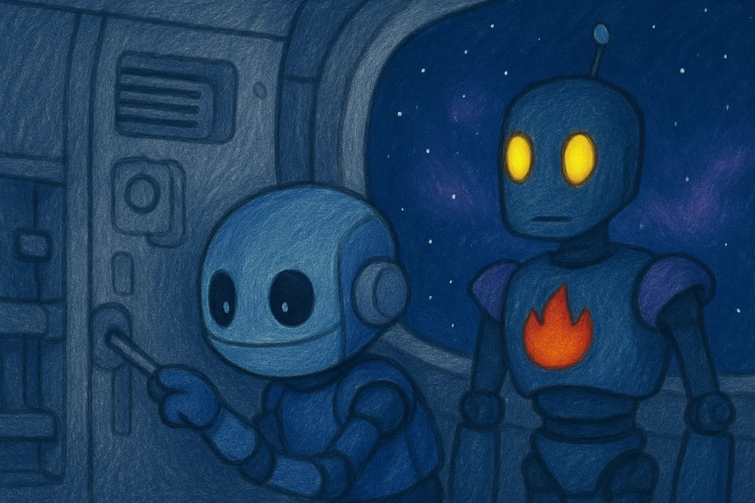 Llinos tries to fix the spaceship but it does not work.