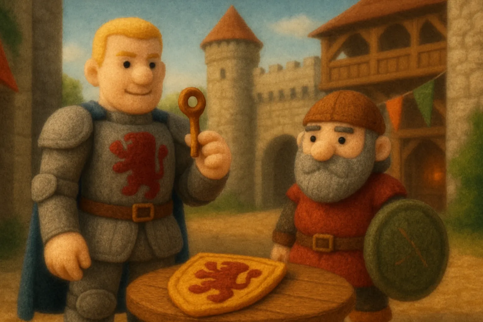 Leo findet einen Schlüssel bei Kurt und öffnet damit den Lagerraum. Das Wappen ist dort versteckt.