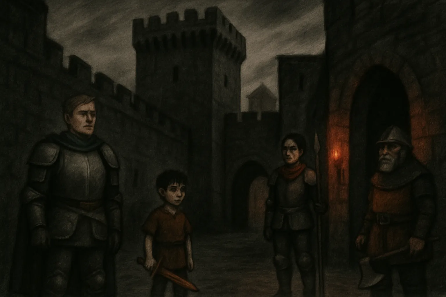 The four knights notice the castle has become strangely quiet at night and worry something is wrong.