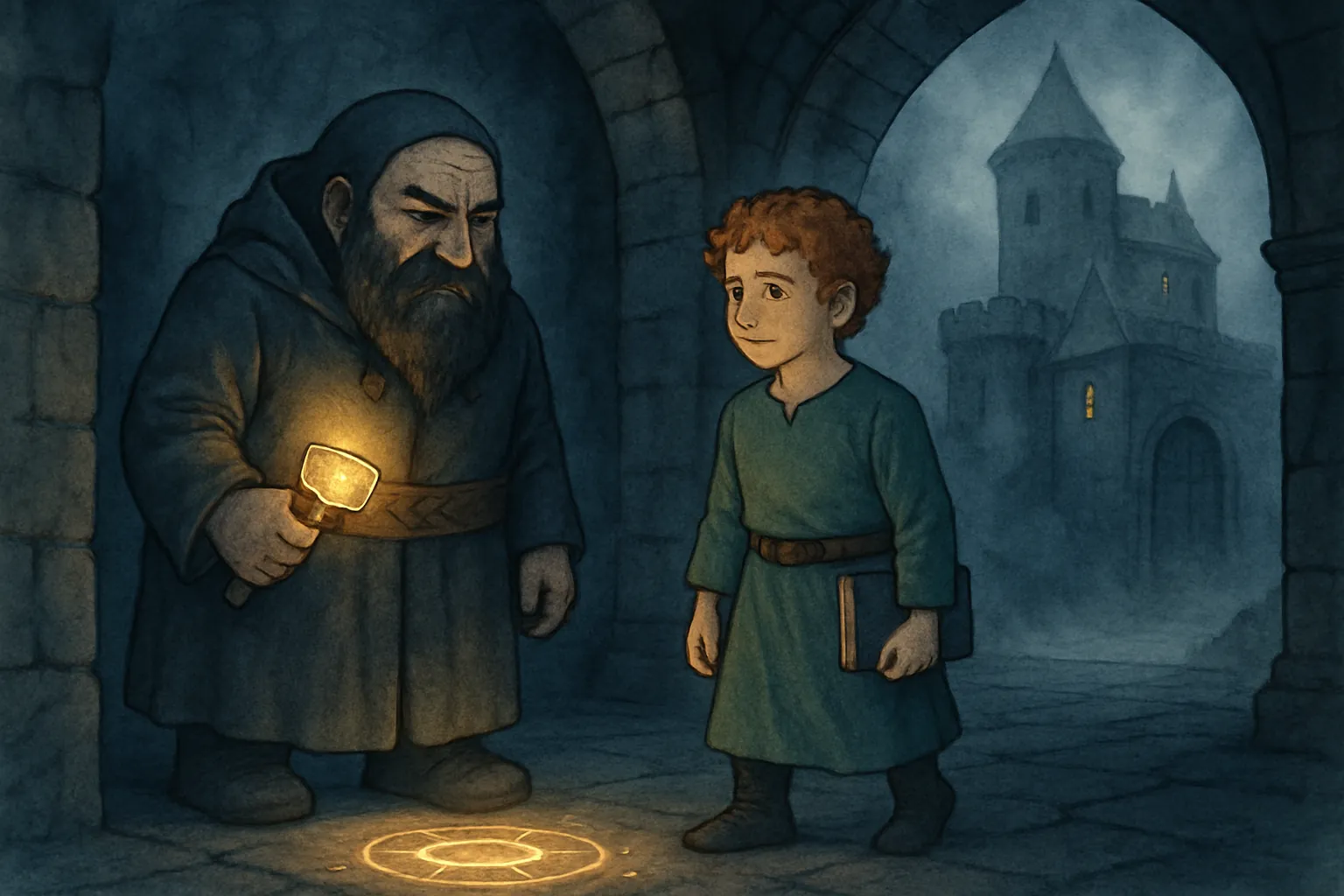 Borin and Mira discover the glowing mark is a portal entrance, possibly connected to the missing Eldric.