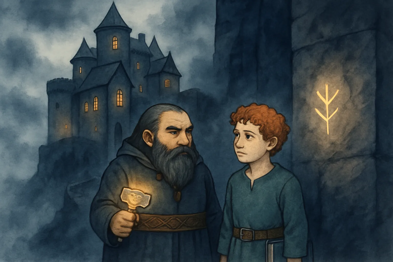 They debate whether to step through the portal to find Eldric, uncertain of what lies beyond.