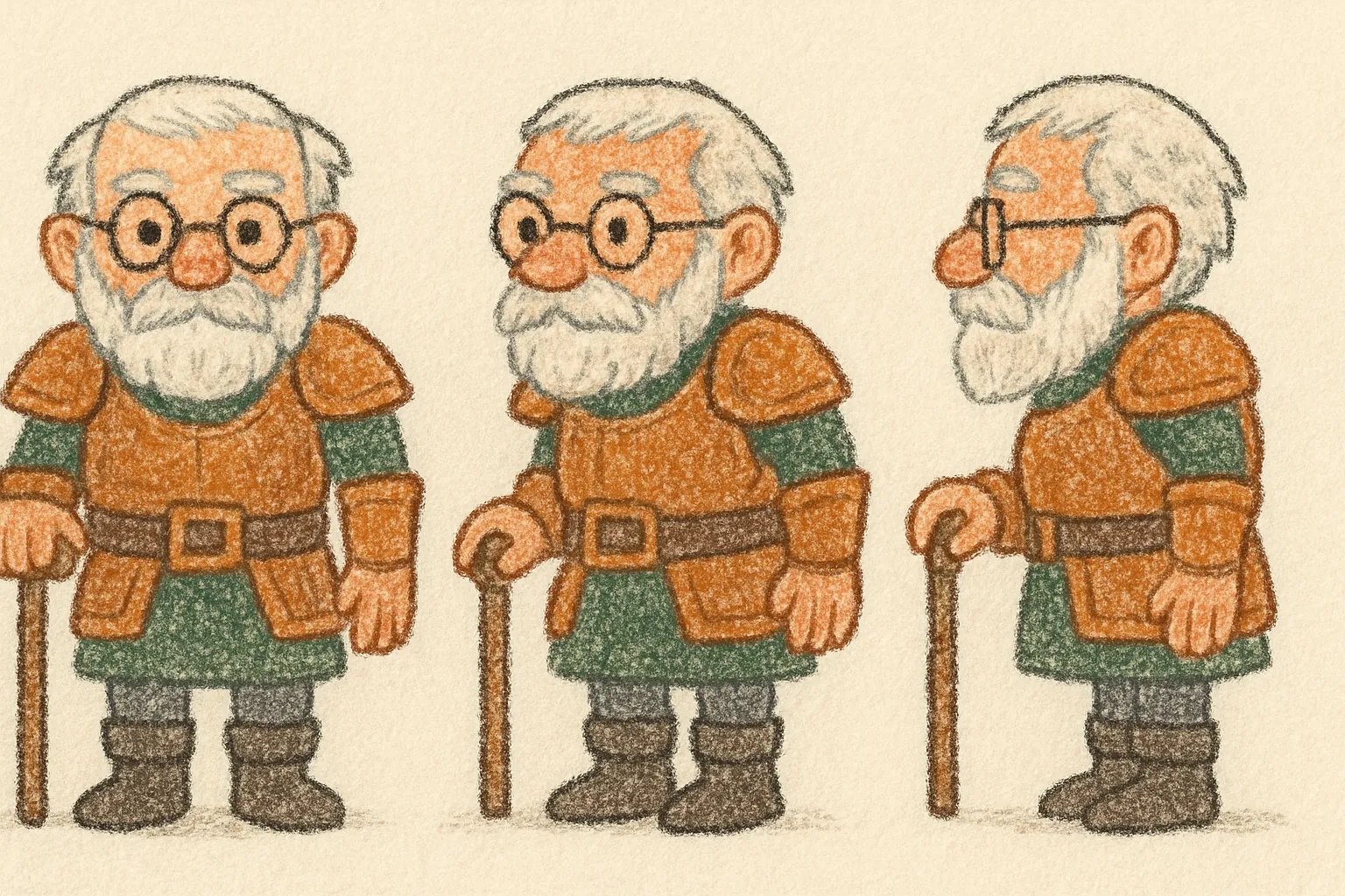 Model sheet for Gaston