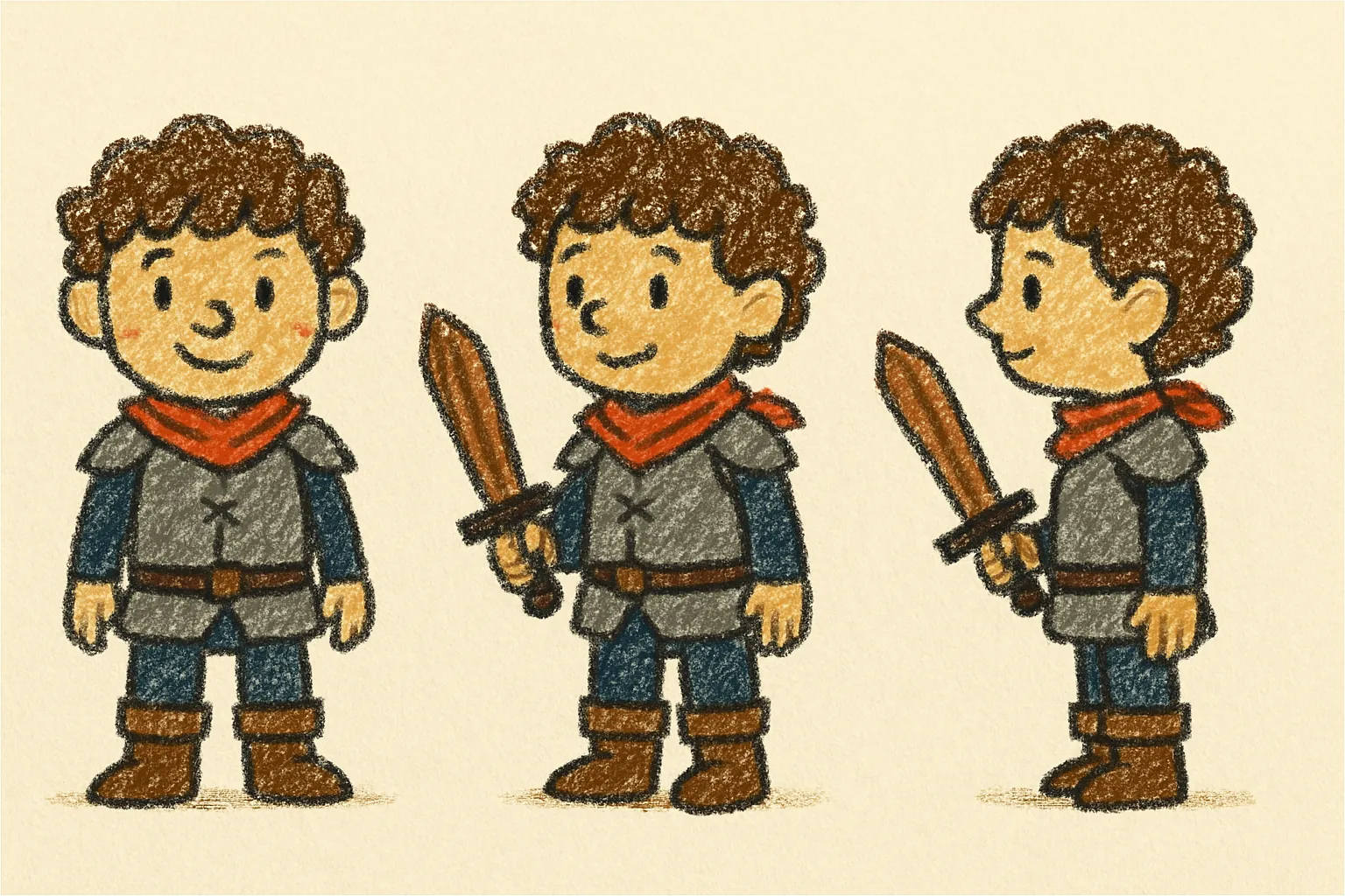 Model sheet for Dafydd