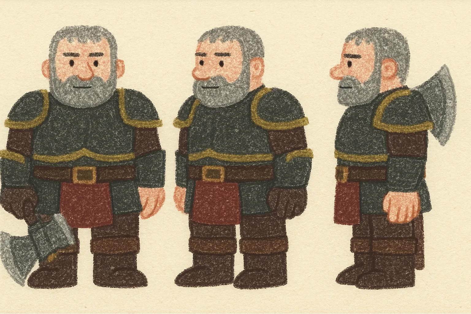 Model sheet for シロウ