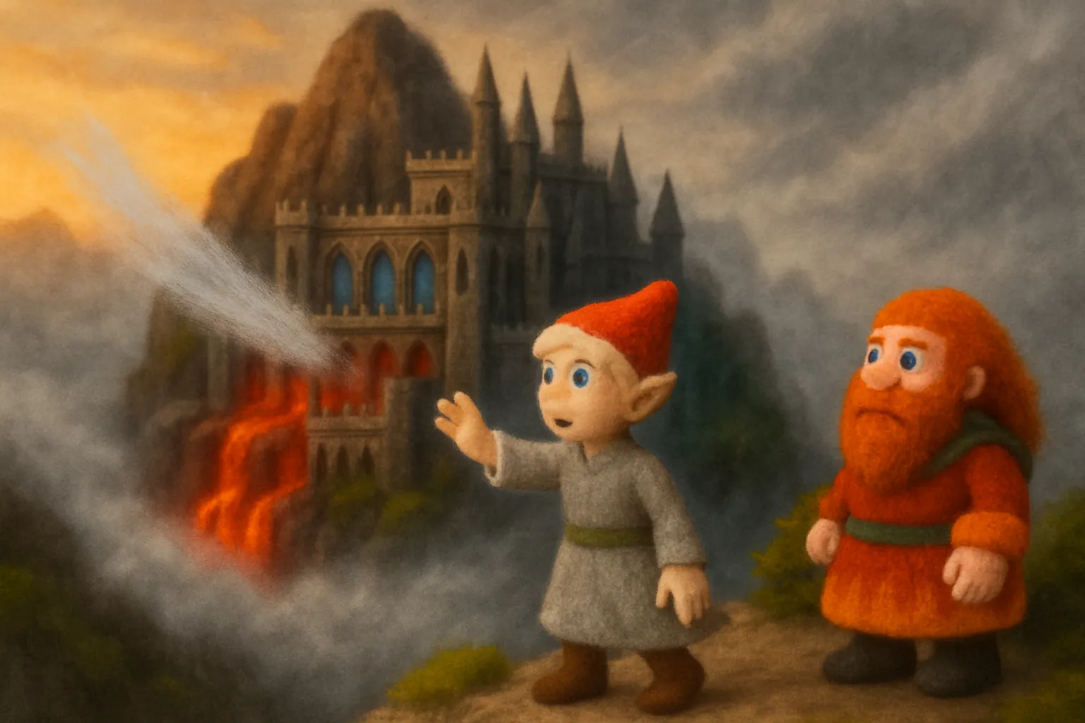 Mira uses the wind power to clear mist and find the Stone on a high ledge.